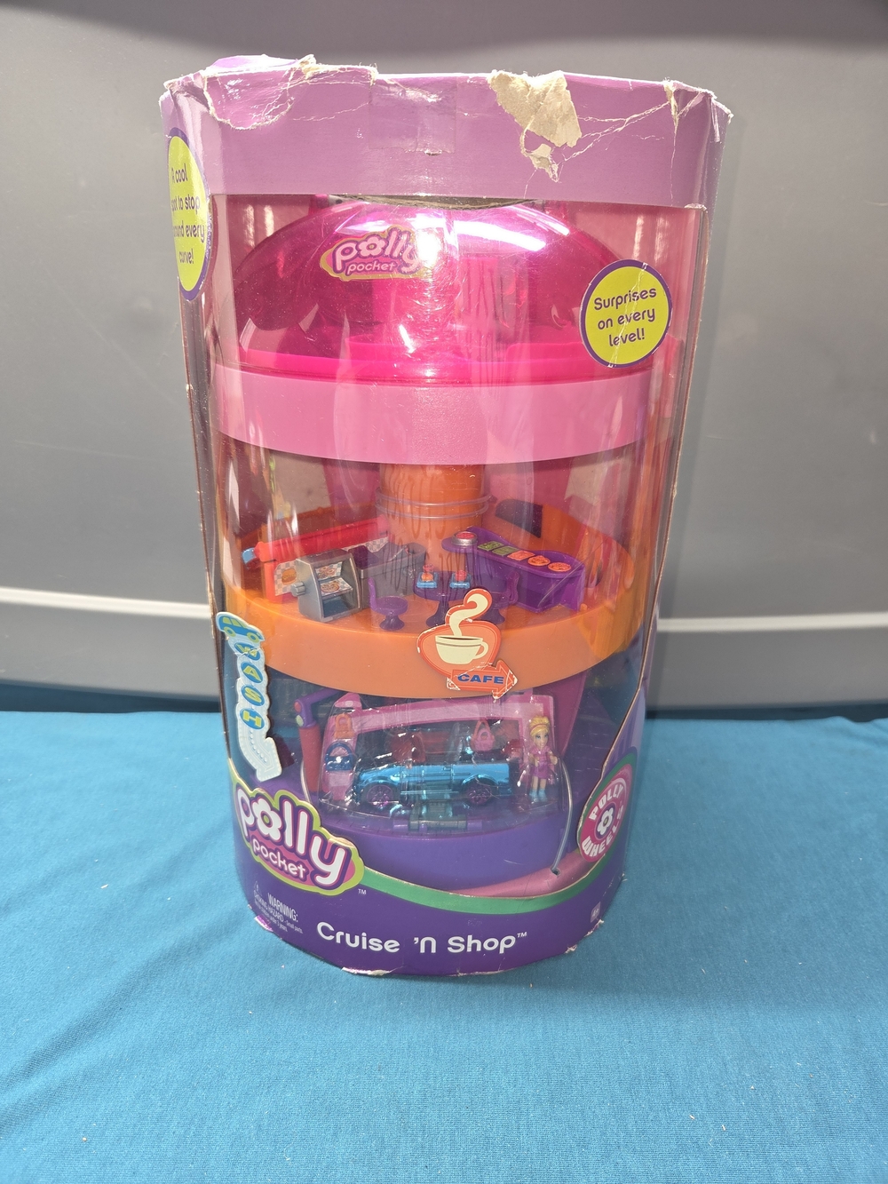 Vintage 2006 Polly Pocket Wheels Cruise N Shop Pop Up Garage
